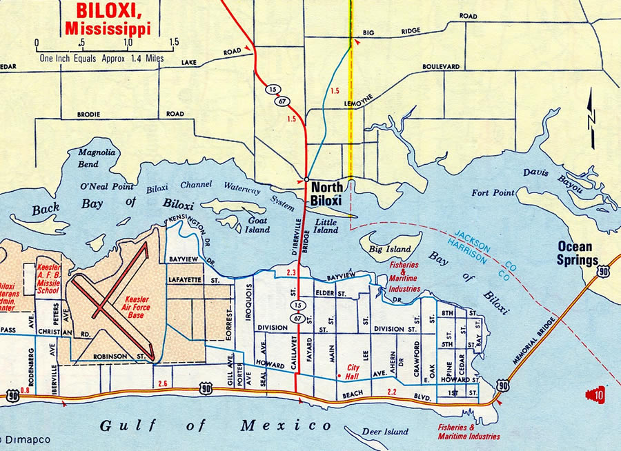 Distance between here and Biloxi, Mississippi