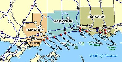 Distance between here and Biloxi, Mississippi